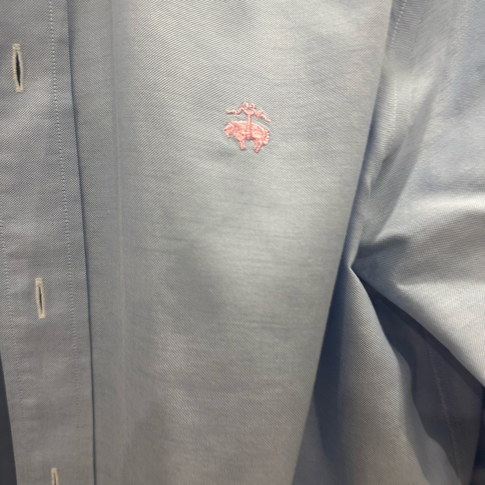 Madison Blue Casual Button Down Shirt with Embroidered Logo